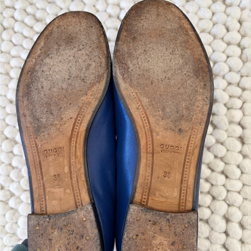 Authentic Women’s Gucci Jordaan Royal Blue Loafers - Picture 2 of 3